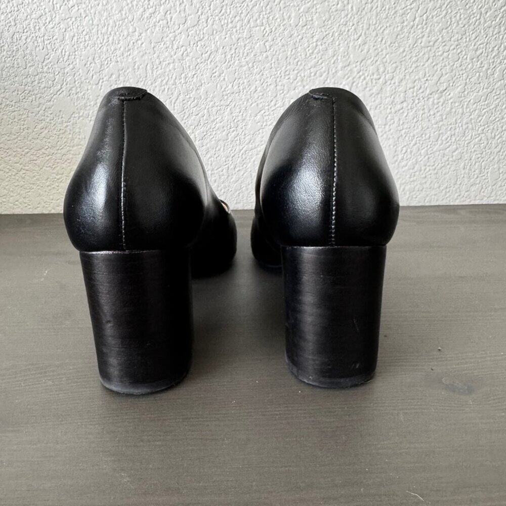 Marc Joseph | Black Leather Round Toe Pumps - Picture 3 of 9